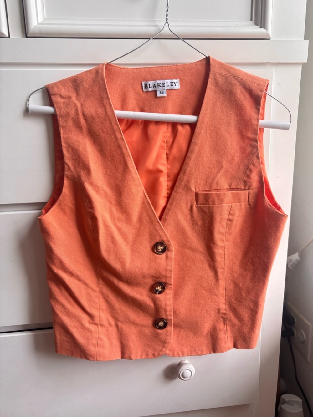 coral linen waist coat